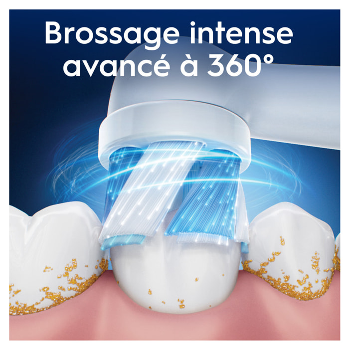Oral-B Série iO Ultimate Clean, Brossettes rondes de rechange Authentiques, Brins CrissCross, Élimination de la plaque dentaire
