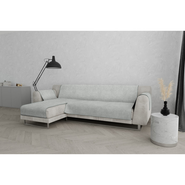 COPRIDIVANO ANTISCIVOLO PENISOLA SX COMFORT MADE IN ITALY - GRIGIO CHIARO