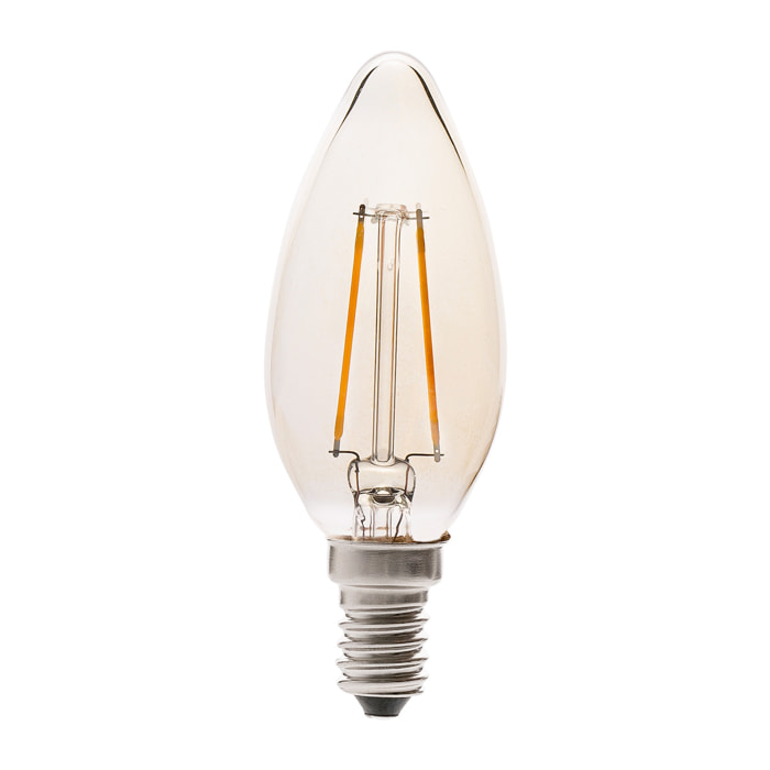Ampoule CHANDELLE FILAMENT LED AMBRE E14 2W 2200K