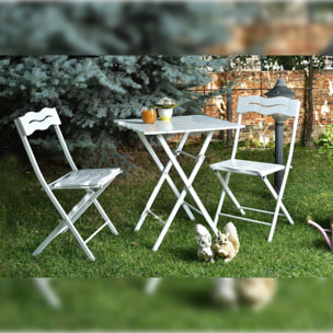 Set de mesa y sillas de jardín blanco