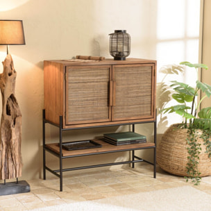SIXTINE - Buffet 2 portes en bois de teck recyclé