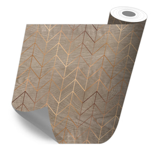 Stickers adhesivos de CERAMIKO - Madera con zigzag dorado 80x210