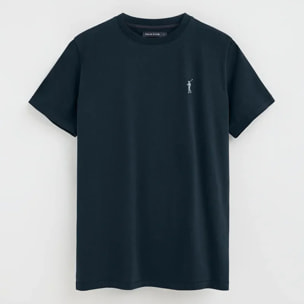 Camiseta azul marino de manga corta con logo engomado Rigby Go