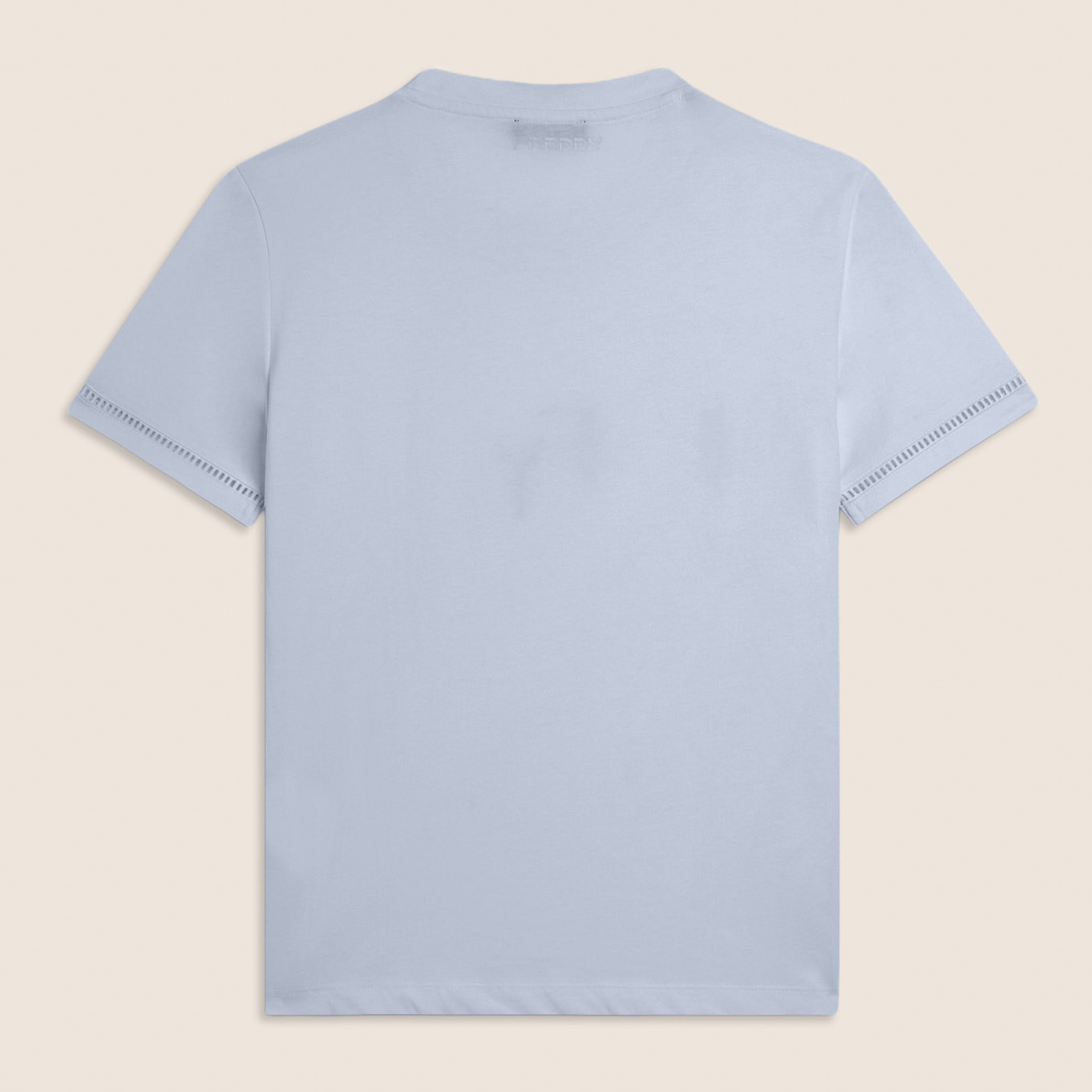 T-shirt Girocollo con Ricamo Traforato del Logo