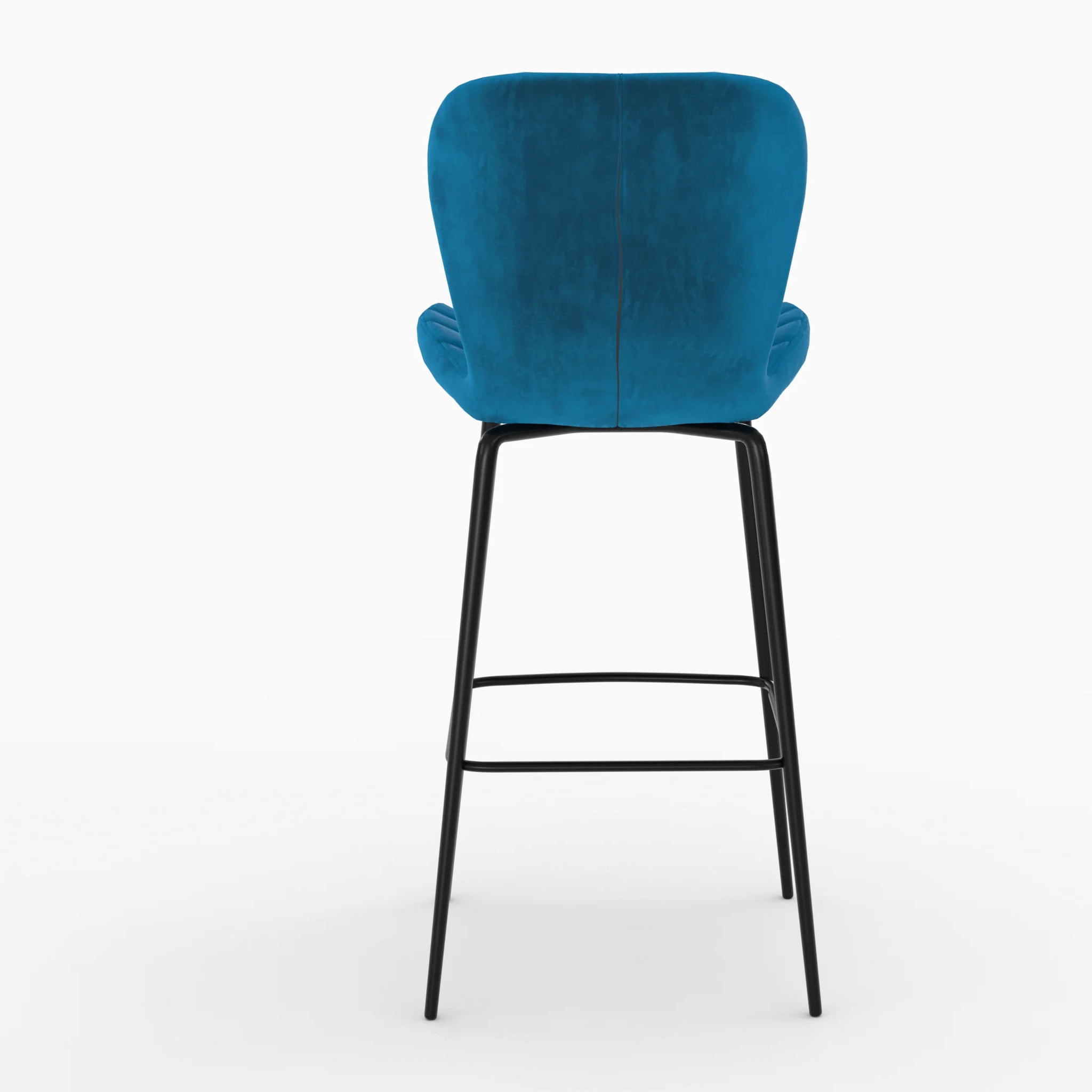 Pack 4 chaises de bar en velours jaune et bleu 75 cm - Mazzia