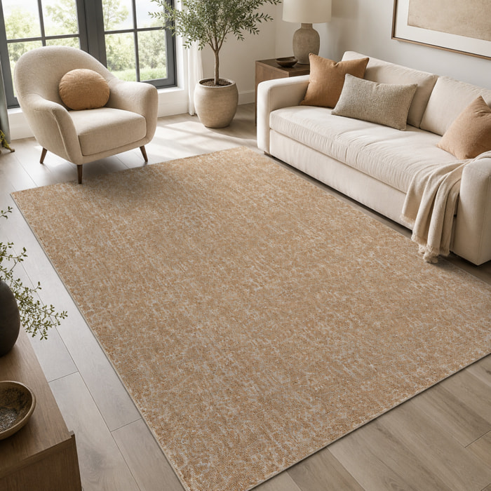 Tapis kilim faux uni, tissage authentique, design épuré, DOUCA