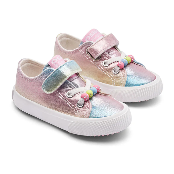 Zapatillas Bajas Niña Estampado Multicolor con Cuentas