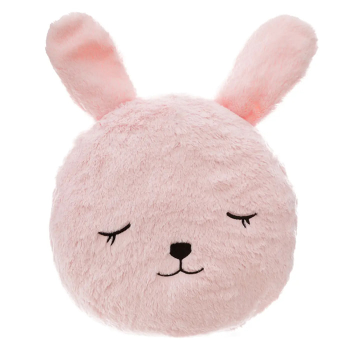 Coussin enfant "Lapin" - fausse fourrure - D28 cm