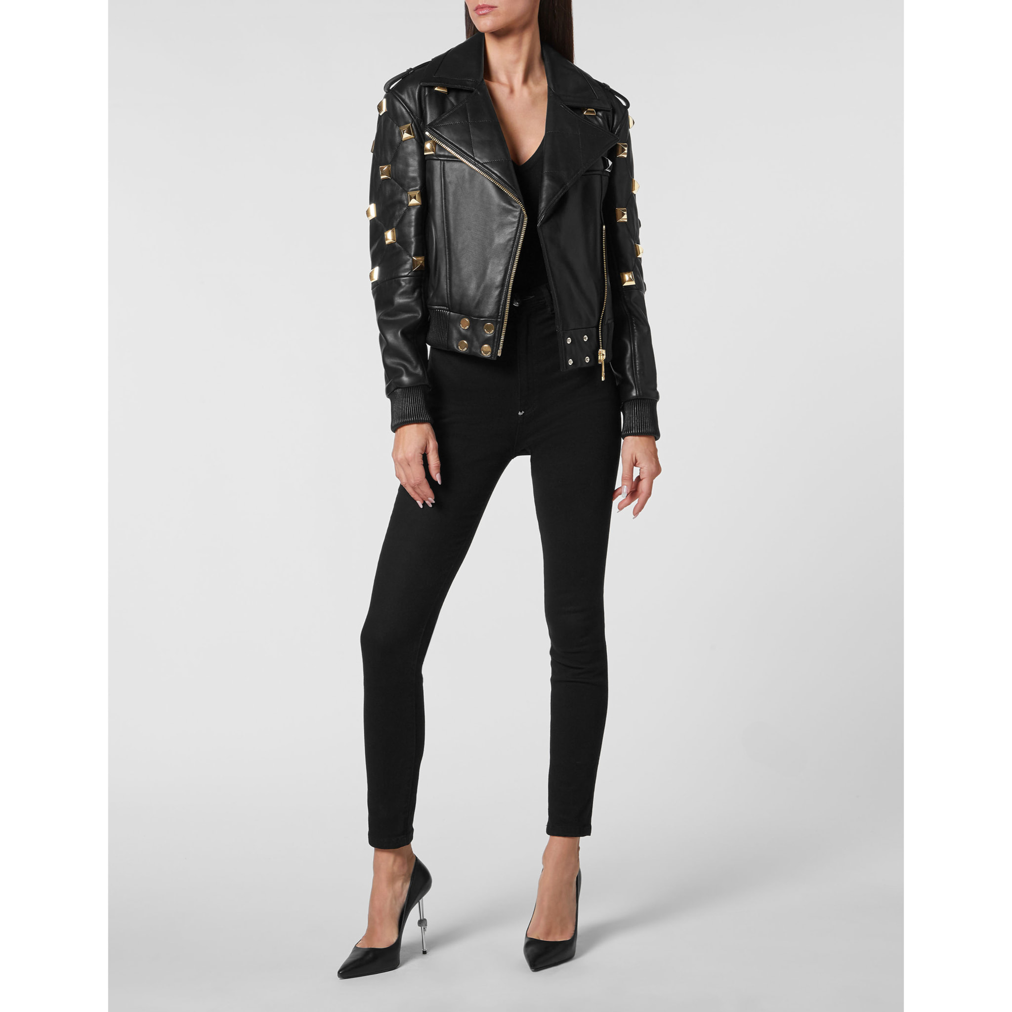 PHILIPP PLEIN Bomber de cuero