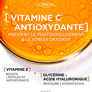 L'Oréal Paris Routine Eclat Sérum Vitamine C Teint Lumineux 30ml + Peeling Toner Réducteur de pores Vitamine C - 180ml