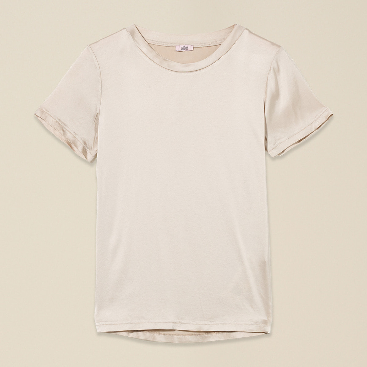 Oltre - Blusa in raso misto viscosa - Beige