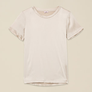 Oltre - Blusa in raso misto viscosa - Beige