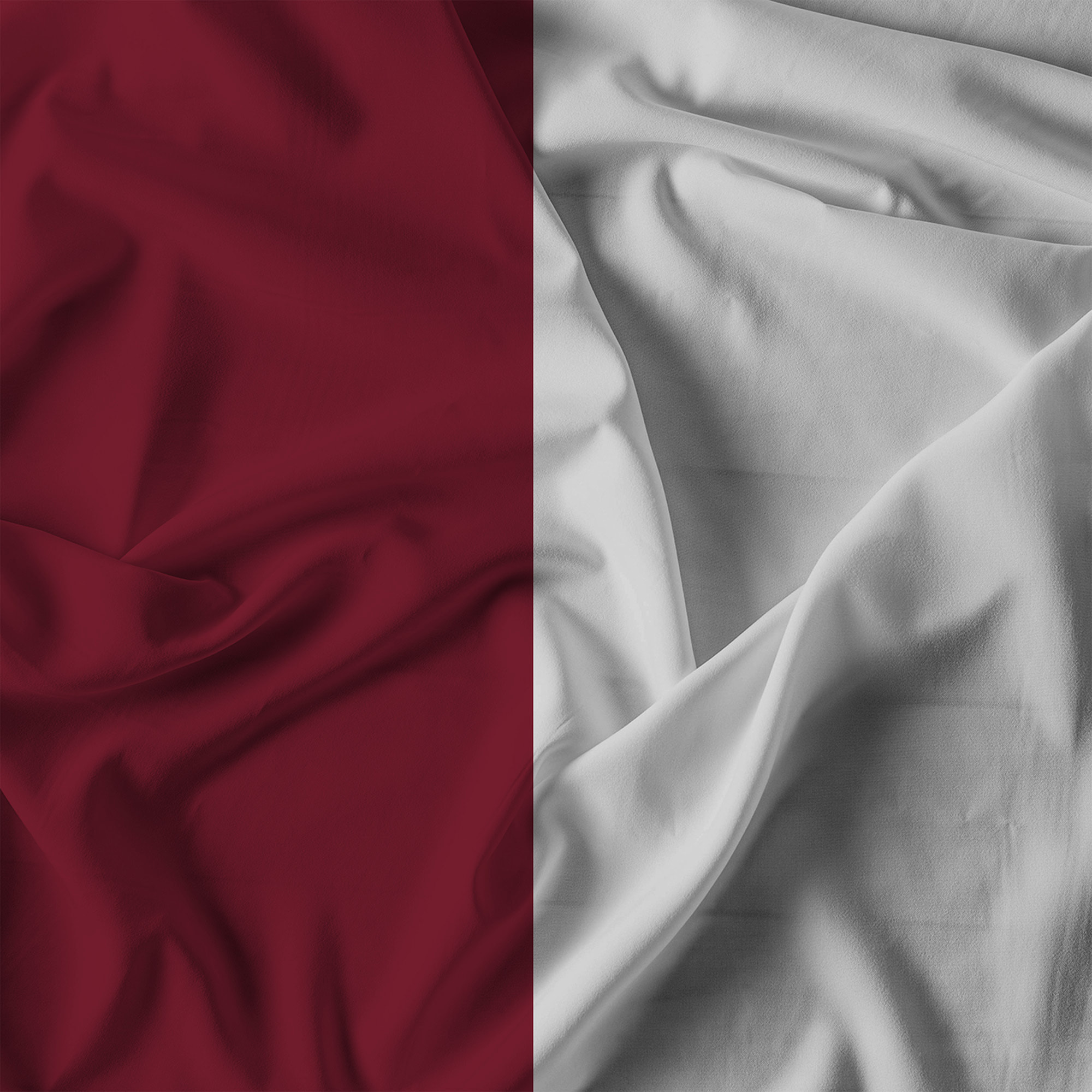 COMPLETO LETTO NATURAL COLOR, 100% Cotone, Made in Italy - BORDEAUX/GRIGIO CHIARO