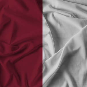 COMPLETO LETTO NATURAL COLOR, 100% Cotone, Made in Italy - BORDEAUX/GRIGIO CHIARO