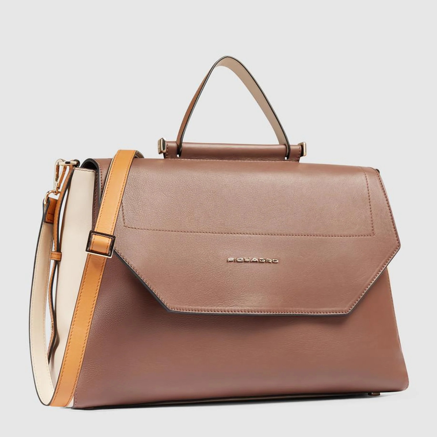 Piquadro Borsa modello satchel in pelle porta pc con protezioni antiurto e RFID