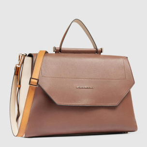 Piquadro Borsa modello satchel in pelle porta pc con protezioni antiurto e RFID