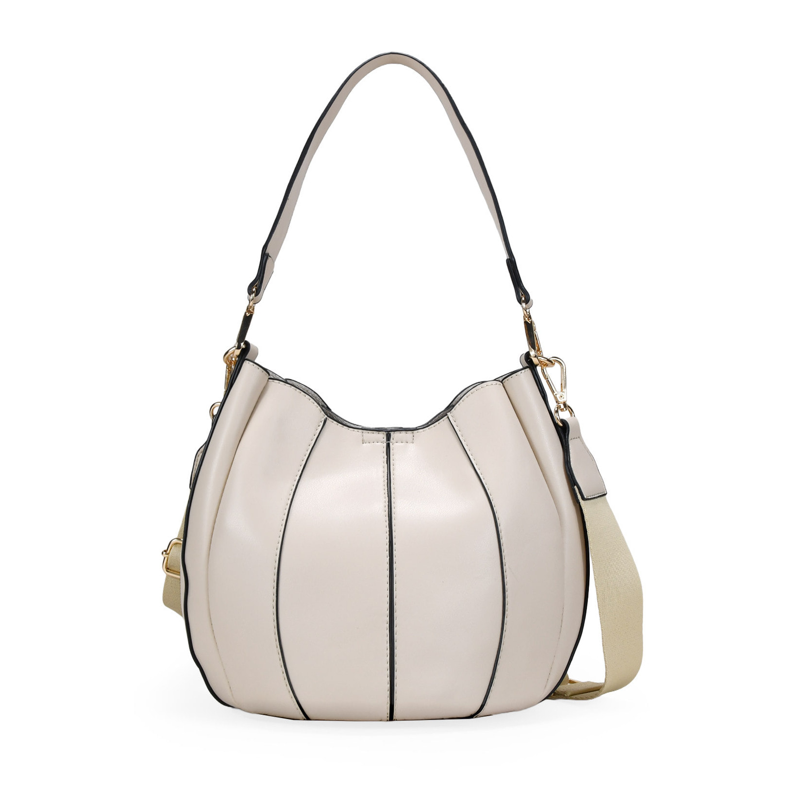 Bolso cubo beige con doble asa