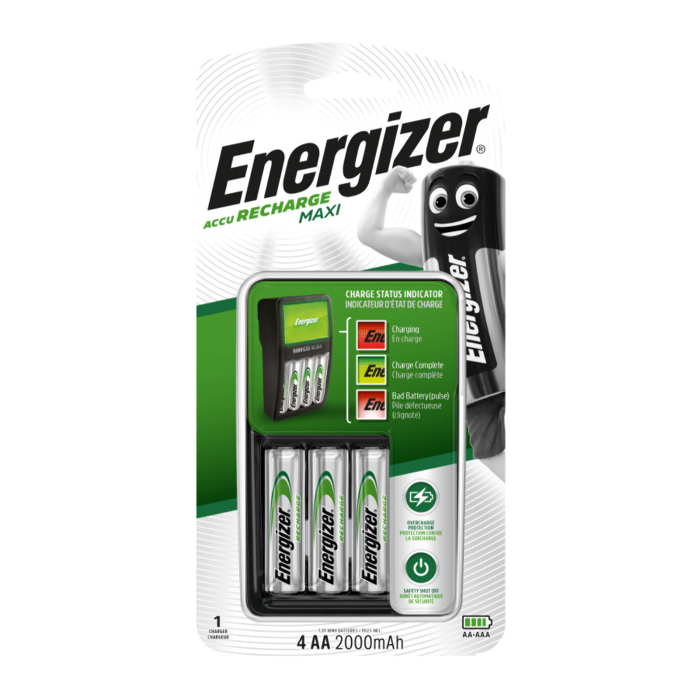 Energizer Maxi Chargeur + 4AA piles 2000 mAh