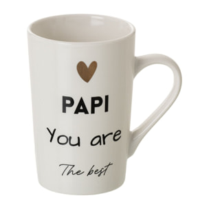 J-Line mug Papie - porcelaine - blanc/noir