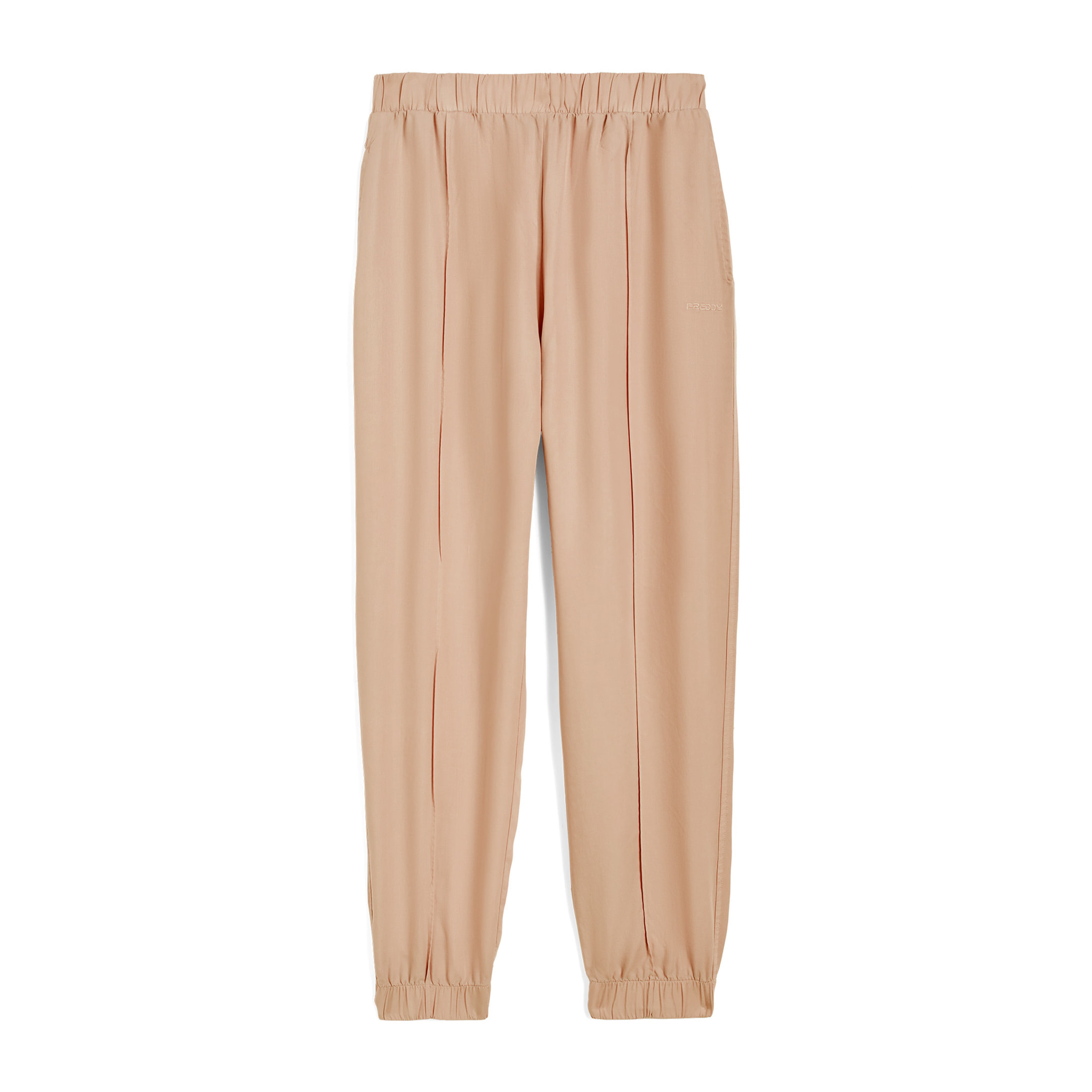 Pantaloni donna in twill lyocell con impuntura centrale