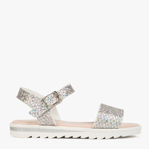 Sandalias de Niña Glitter Multi Plata