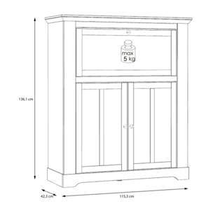 Bar en bois effet chêne clair blanchi - ILONA