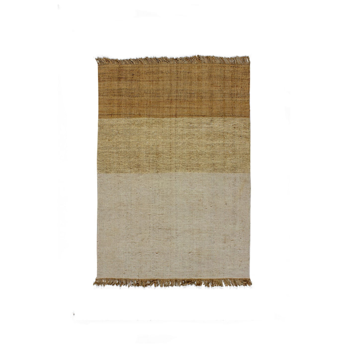 TAPIS EN JUTE ET LAINE TISSE A  LA  MAIN AVEC FRANGES 160X230CM FRANCA