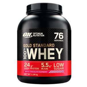 Gold Standard 100% Whey Proteine Isolate Polvere Aminoacidi Cioccolato Bianco Lampone - Barattolo da 2,28kg