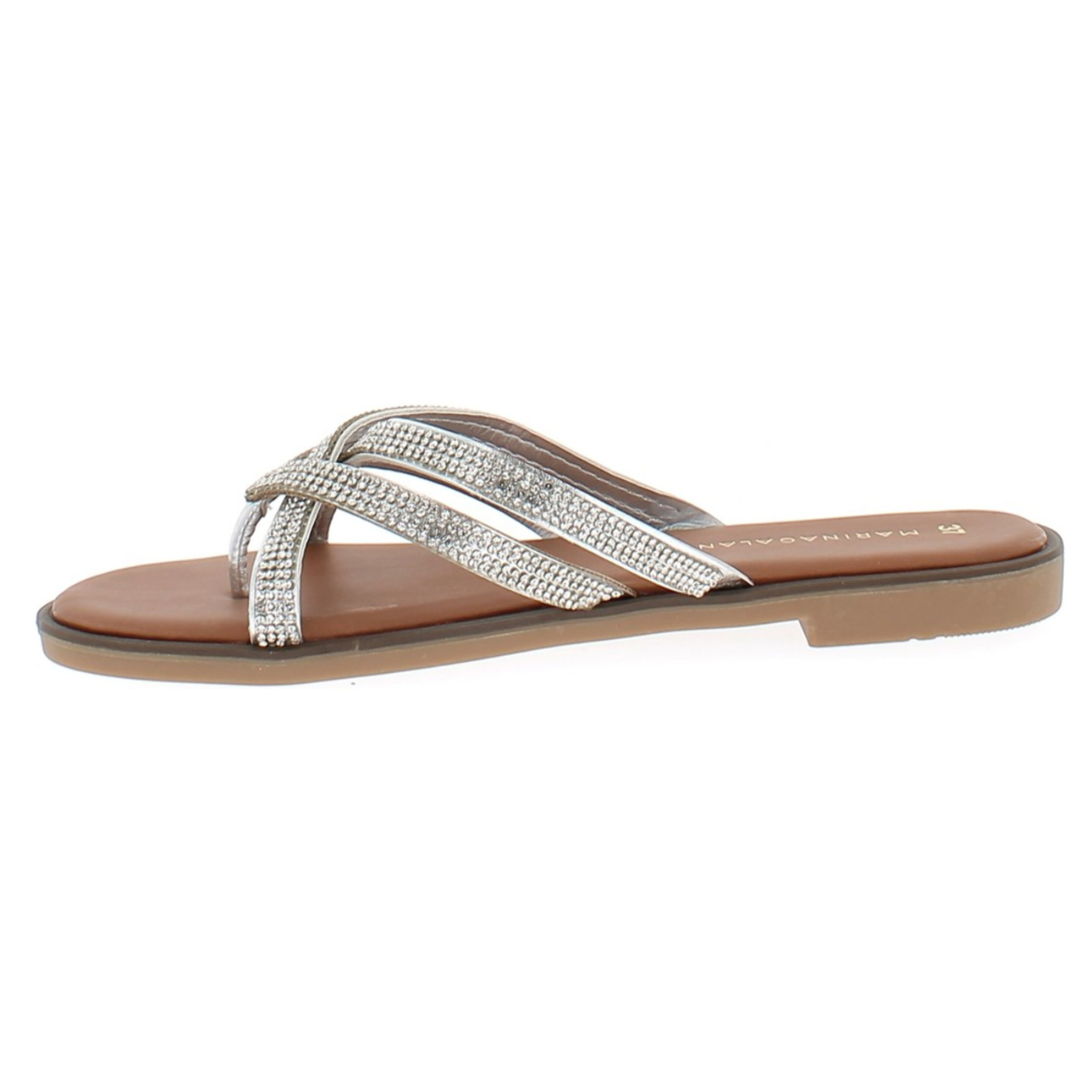 Marina Galanti Scarpe Donna Flat Sandals Jewel MG 1E160 Silver
