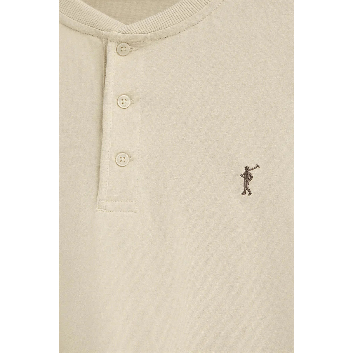 Maglietta beige con colletto alto e ricamo Rigby Go