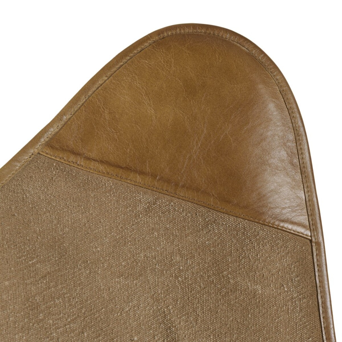 MARCEL - Chaise butterfly en toile et cuir
