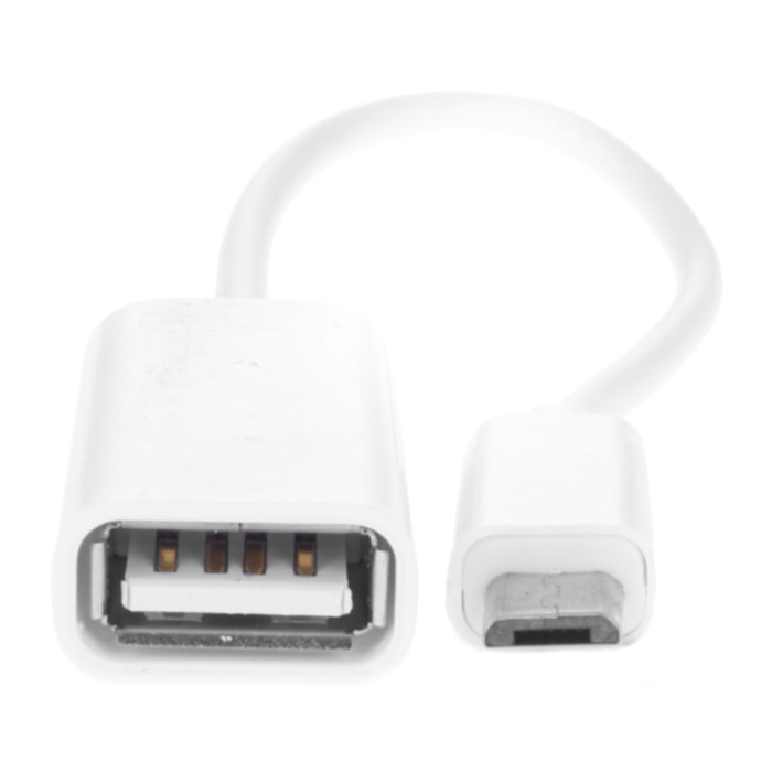 DAM ADATTATORE USB FEMMINA A MICRO USB MASCHIO 10CM 16x1x1 Cm. Colore bianco