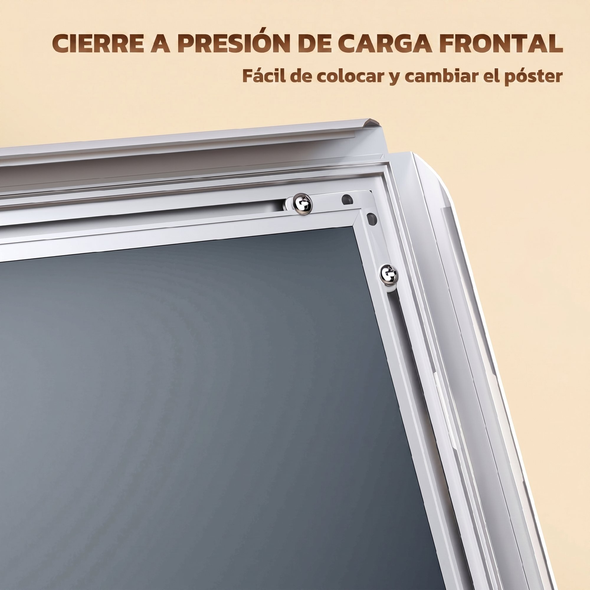 Soporte para Carteles A3, Soporte de Pantalla Altura Ajustable, Giratorio 360°, Marco de Aluminio y Acero Inoxidable, para Menú, Cartel Personalizado, Póster y Anuncio, Plata