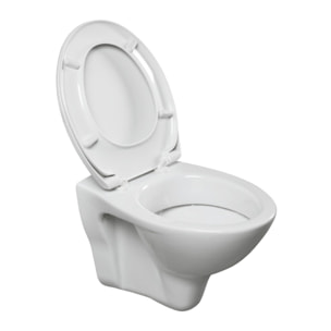 Pack WC Bati-support Geberit Duofix + WC Cersanit S-line Pro + Abattant + Plaque blanche (S-LineProGeb3)