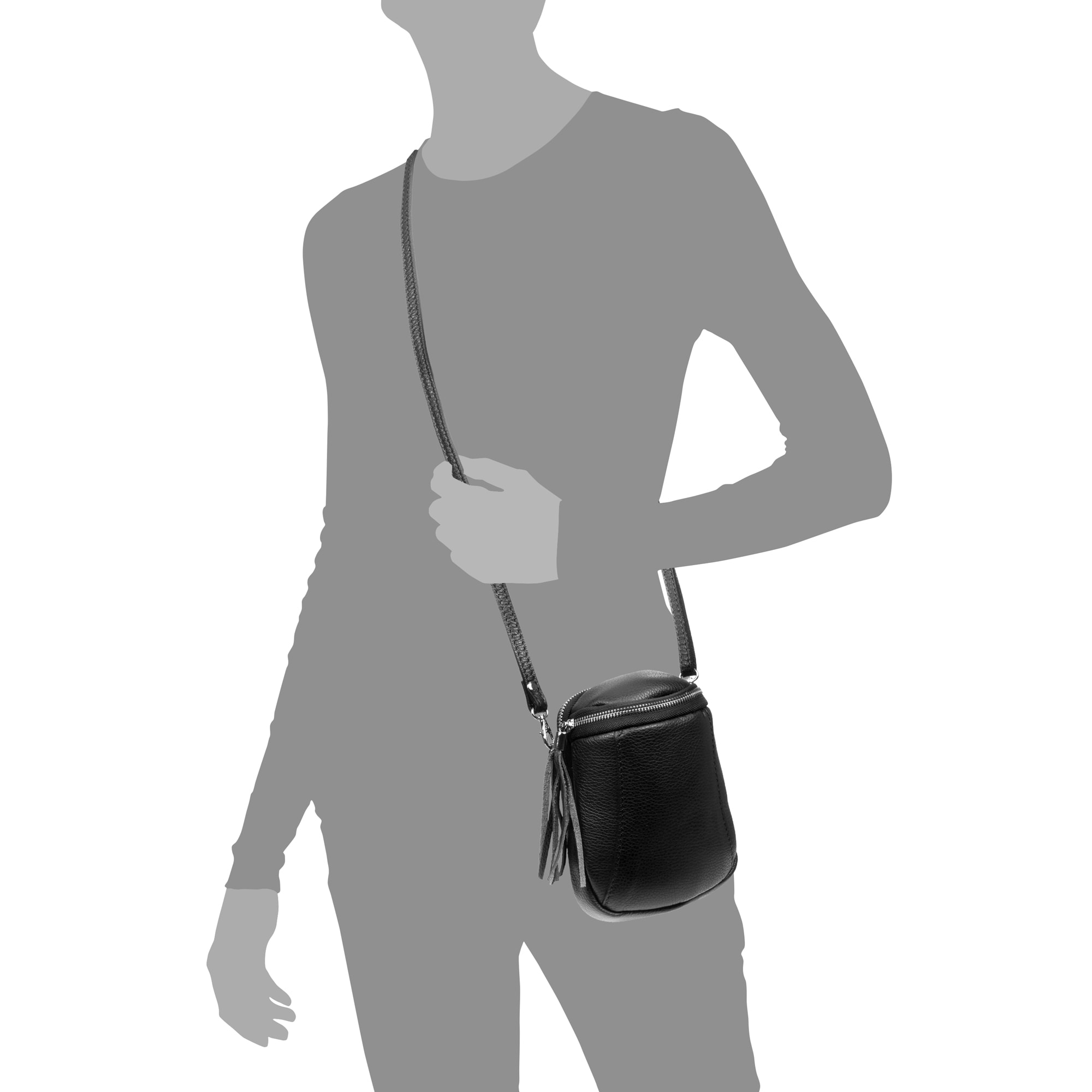 Agugliano bolso bandolera mujer. Piel auténtica Dollaro.