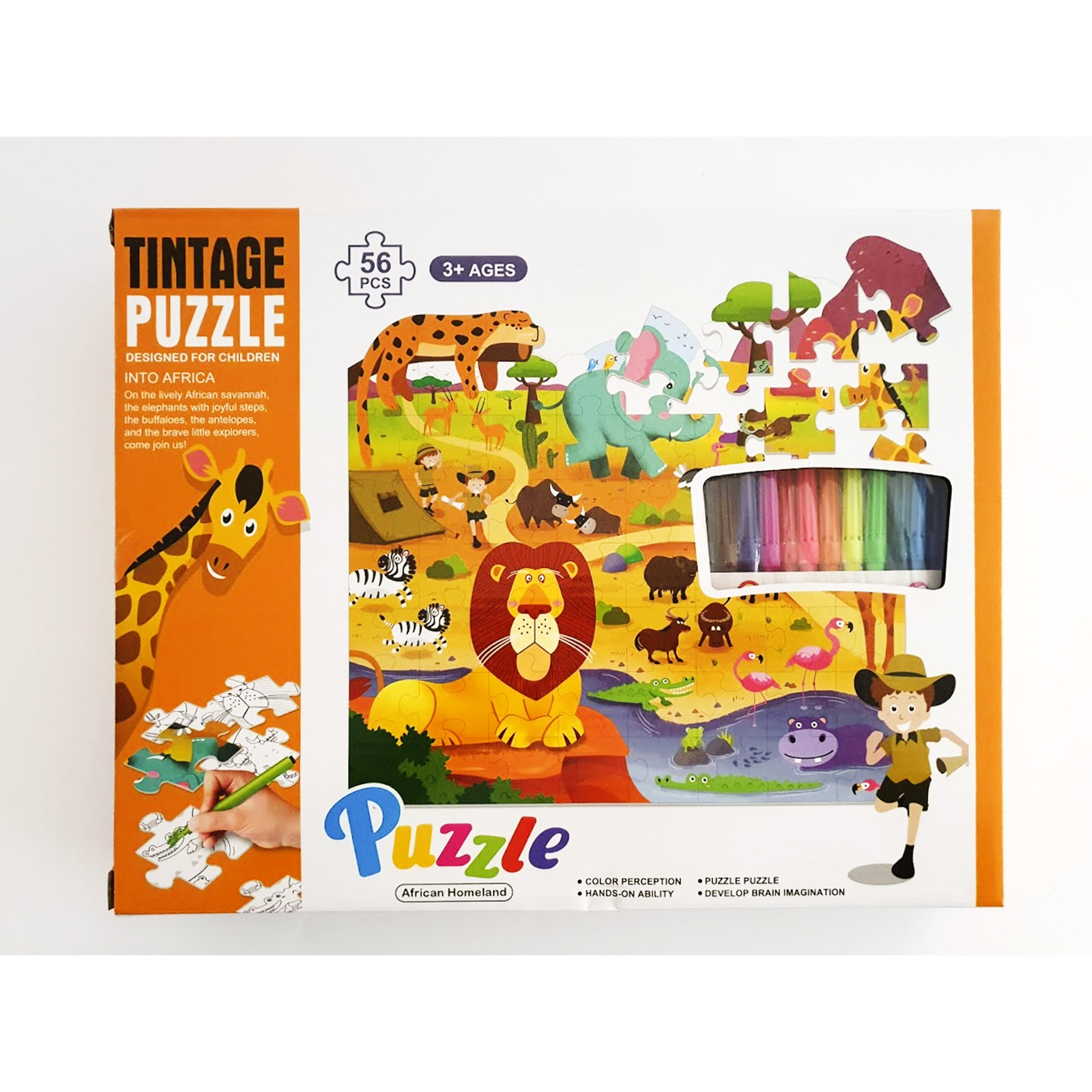 PUZLE DE COLOREAR Y MONTAR: EL HOGAR AFRICANO 56 pcs