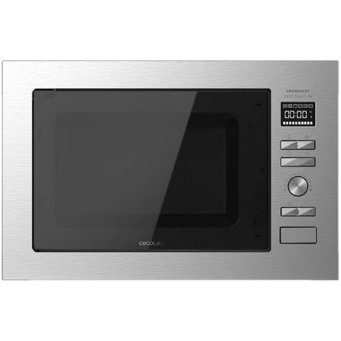 Microonde da incasso con piatto GrandHeat 2590 Built-In Steel Black Cecotec