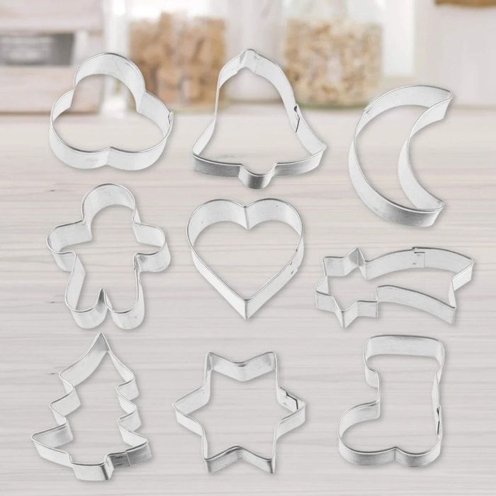 Lot de 9 emporte-pièces de Noël sur cintre Zenker Emporte-pièces