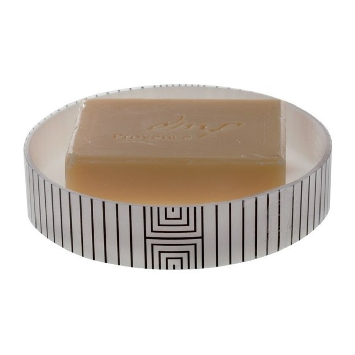 Porte savon savon Polyrésine GRAPHIC Noir & Blanc Spirella