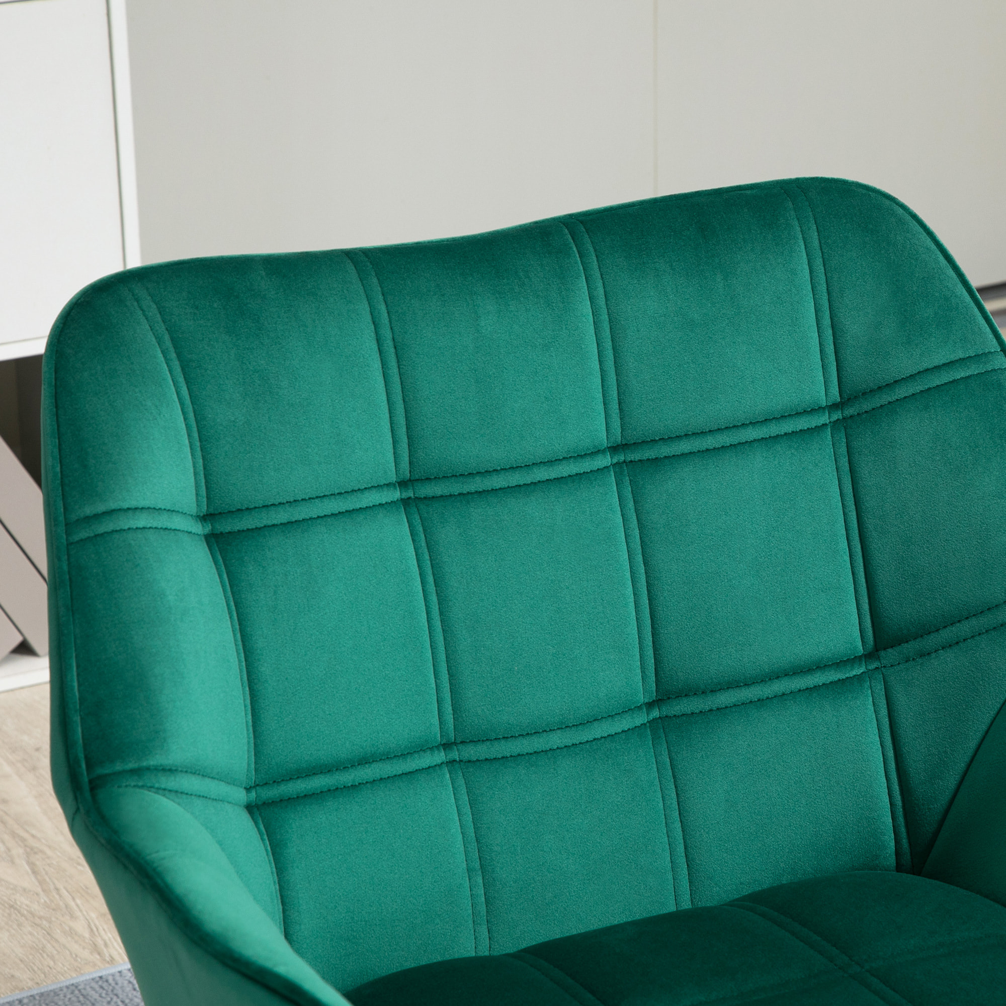 Butaca de Salón Moderna, Sillón Lectura Tapizado en Terciopelo con Asiento Ancho, Patas de Madera, Fácil Montaje, Sillón Relax para Sala de Estar, Dormitorio y Balcón, Verde