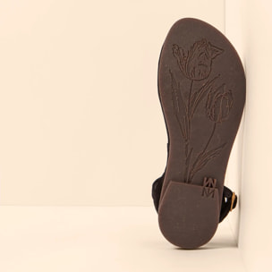 Sandalias N5693 NOBUCK LAVADO BLACK / TULIP color Black