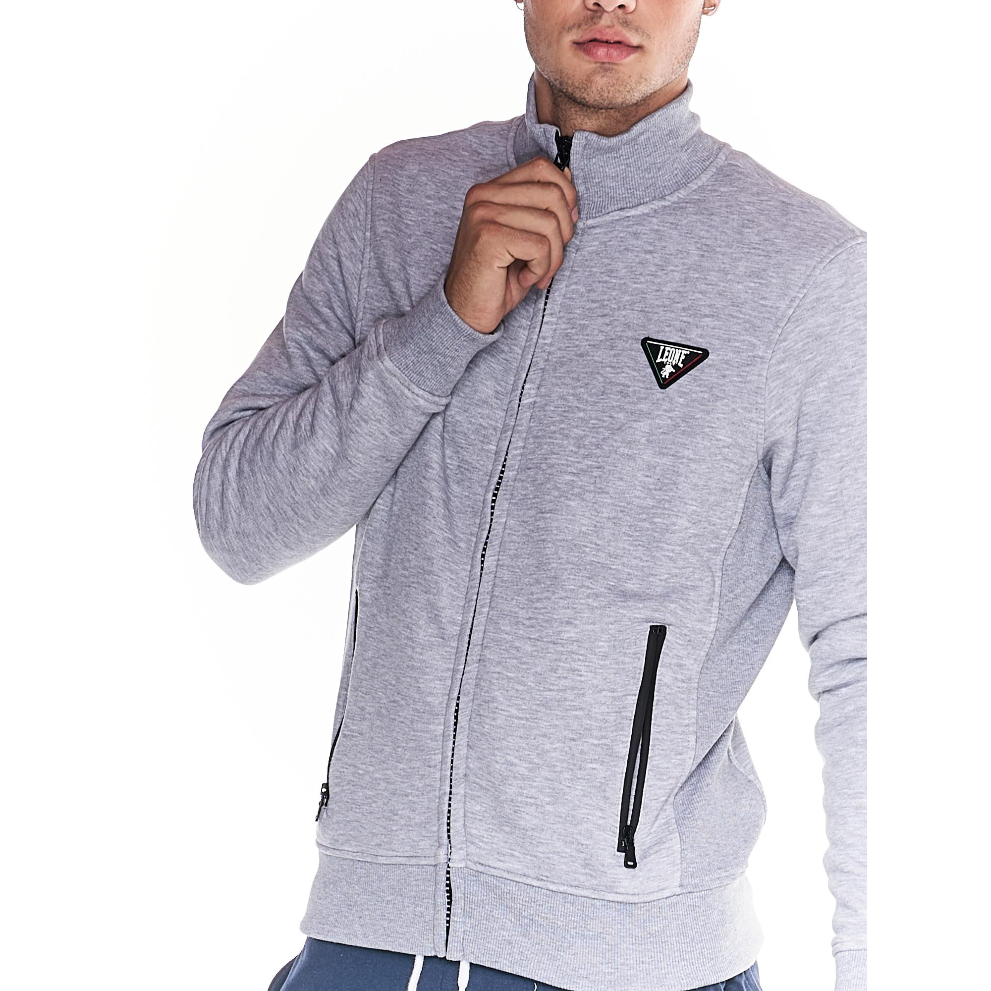 Sudadera básica gruesa con cuello alzado y cremallera completa para hombre