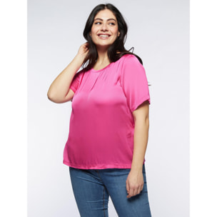 Fiorella Rubino - Blusa de raso fucsia - Fuchsia