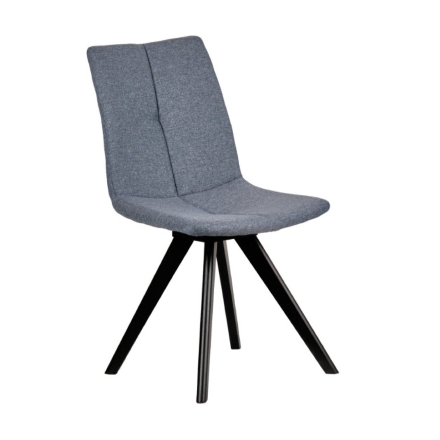 Chaise Capitonnée en tissu bleu jean - JAPAN