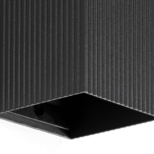 LUNE Lampada da parete piazza nero scanalata