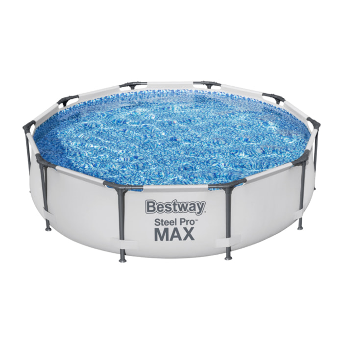 Bestway Piscine hors sol tubulaire ronde Bestway Steel Pro Max 305 x 76 cm gris clair