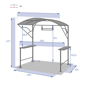 Abri à barbecue Neiba Graphite