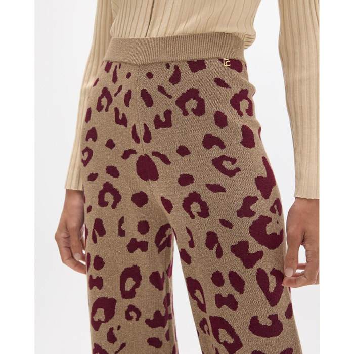 Pantaloni in jacquard di mucca