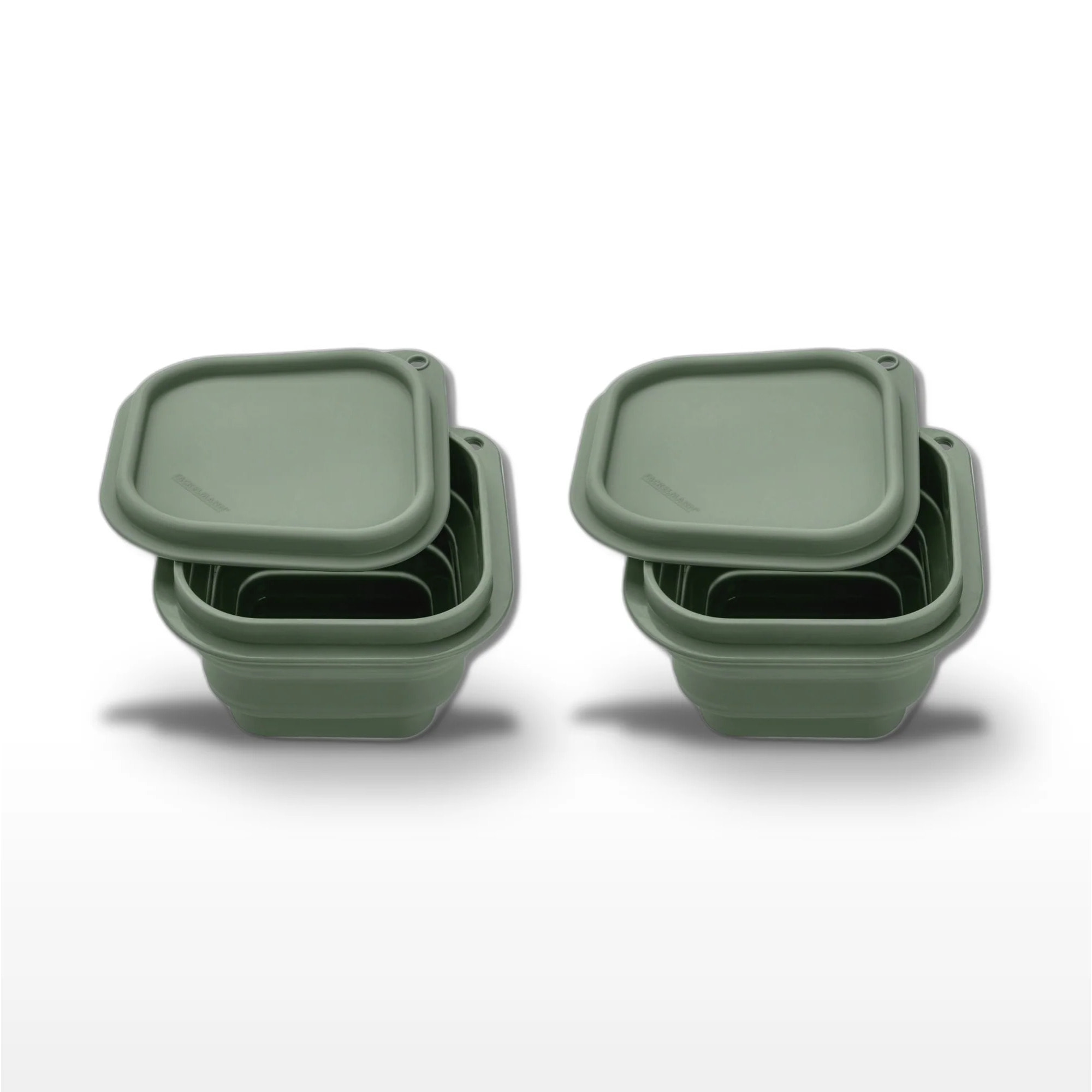 Lot de 2 Boîtes à Snacks Pliables en Silicone Vert Fackelmann Storage