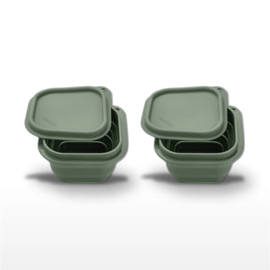Lot de 2 Boîtes à Snacks Pliables en Silicone Vert Fackelmann Storage